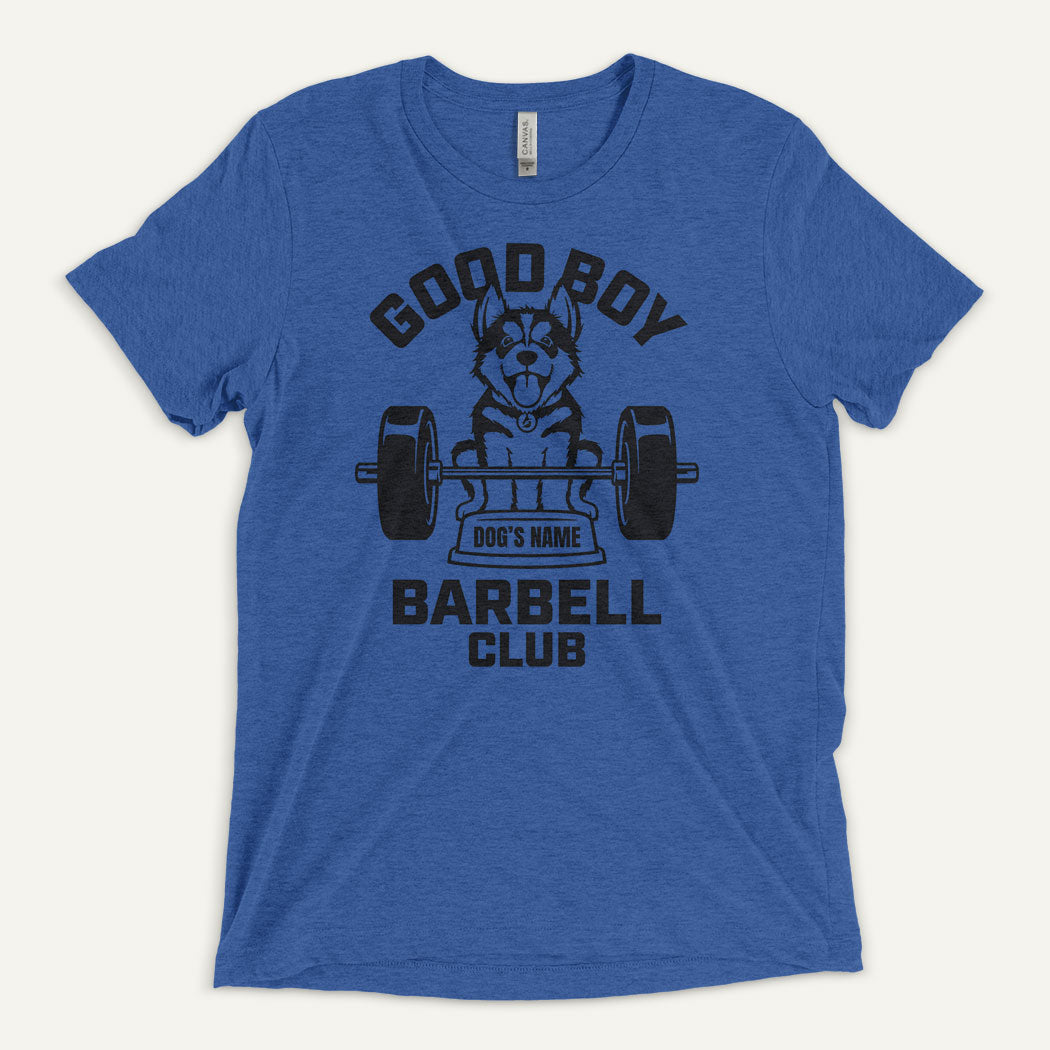 Good Boy Barbell Club Personalized Men’s Triblend T-Shirt — Siberian Husky
