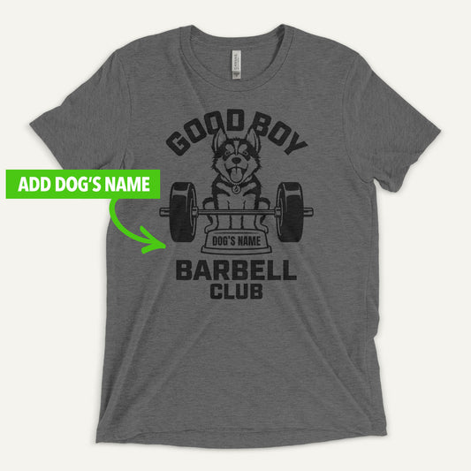 Good Boy Barbell Club Personalized Men’s Triblend T-Shirt — Siberian Husky