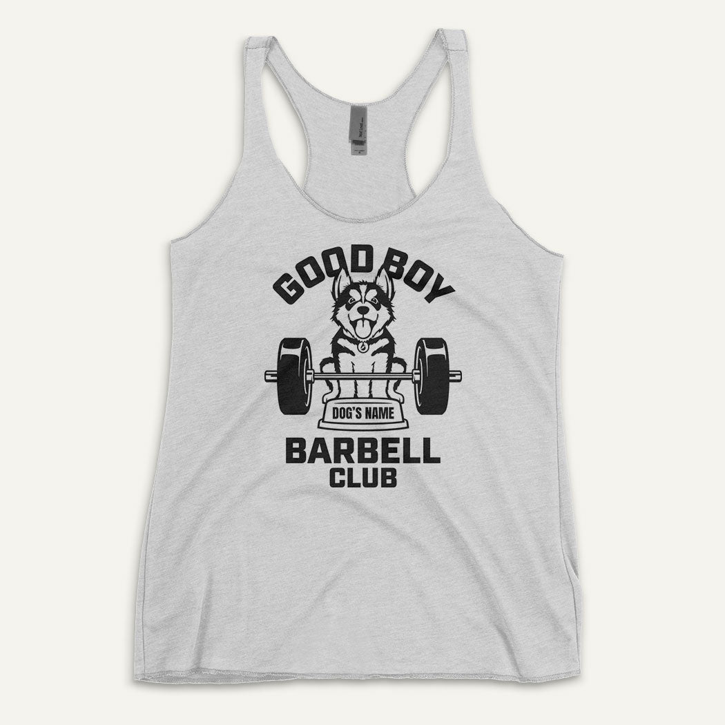 Good Boy Barbell Club Personalized Women’s Tank Top — Siberian Husky
