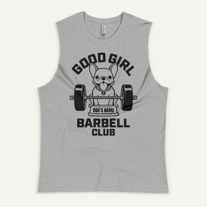 Good Girl Barbell Club Personalized Men's Muscle Tank — French Bulldog