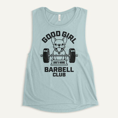 Good Girl Barbell Club Personalized Women's Muscle Tank — French Bulldog