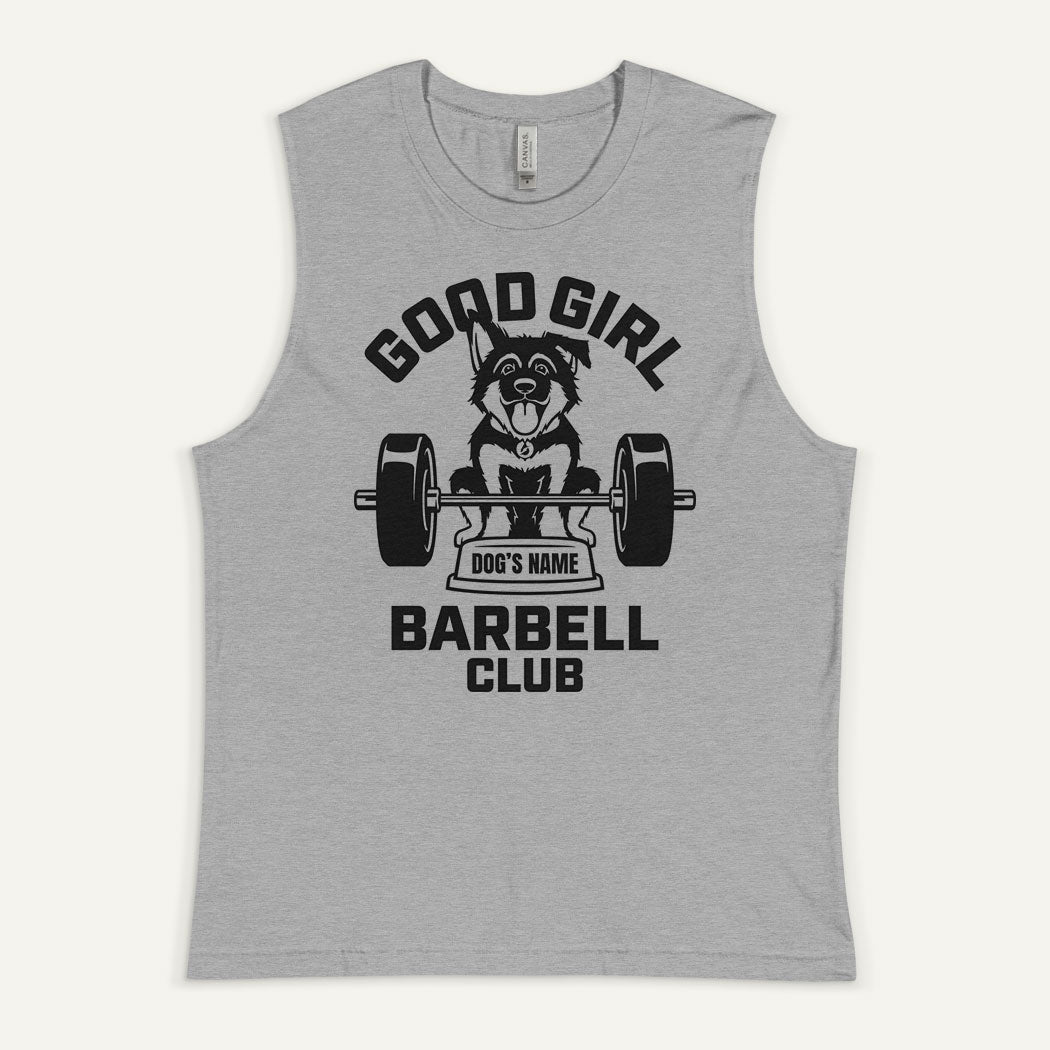 Good Girl Barbell Club Personalized Men's Muscle Tank — German Shepherd