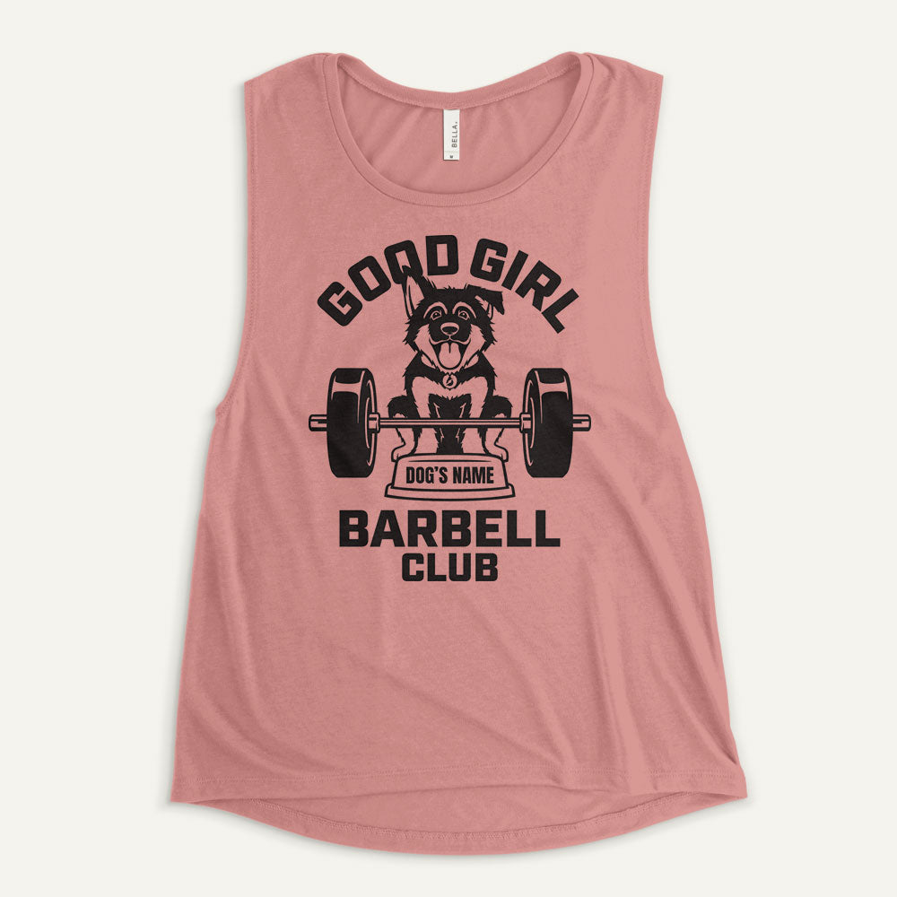 Good Girl Barbell Club Personalized Women’s Muscle Tank — German Shepherd