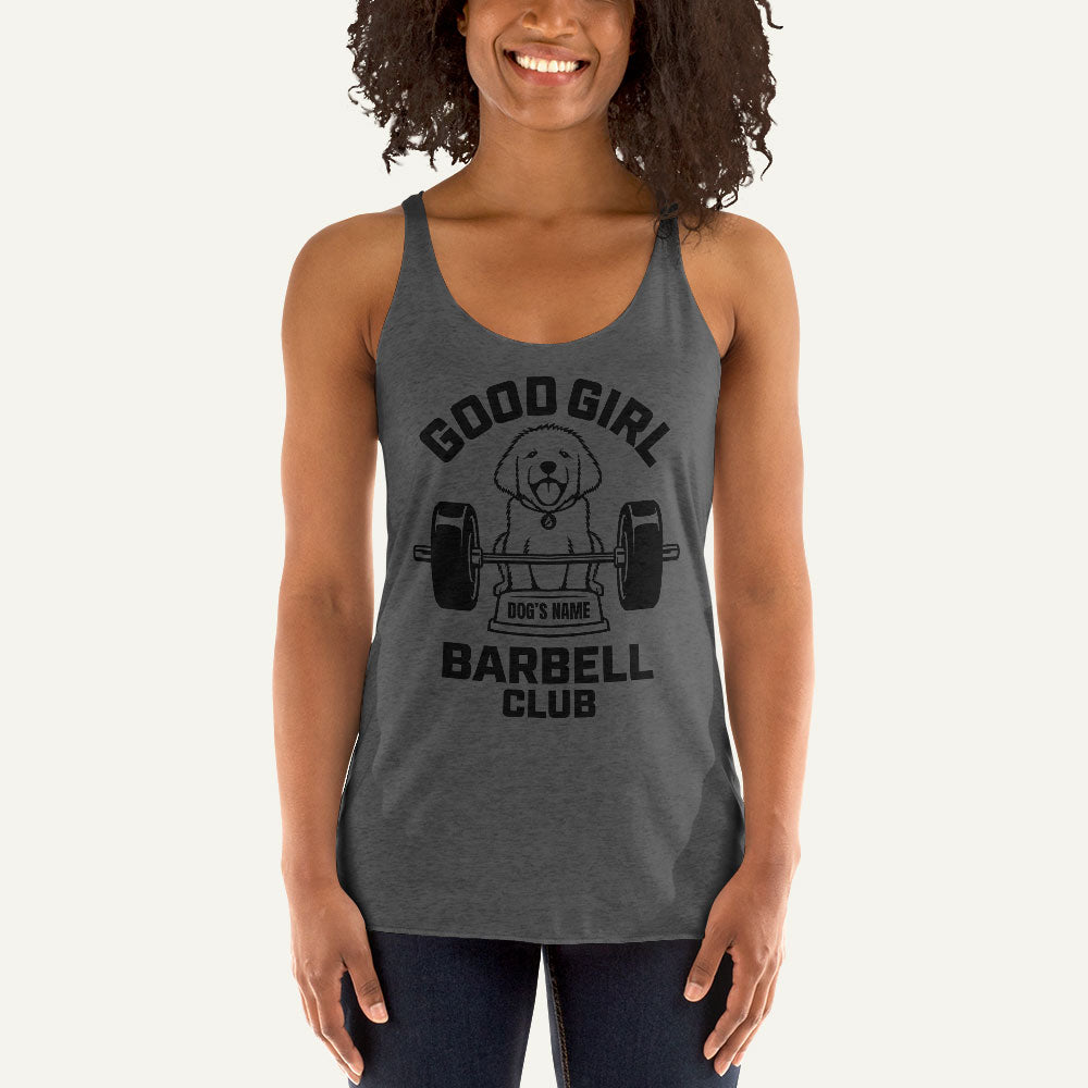 Good Girl Barbell Club Personalized Women’s Tank Top — Golden Retriever