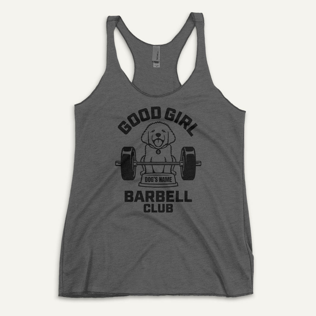 Good Girl Barbell Club Personalized Women’s Tank Top — Golden Retriever