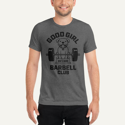 Good Girl Barbell Club Personalized Men’s Triblend T-Shirt — Pit Bull