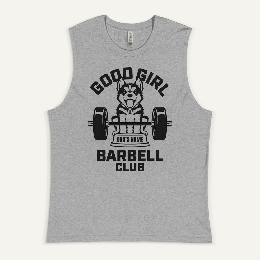 Good Girl Barbell Club Personalized Men’s Muscle Tank — Siberian Husky
