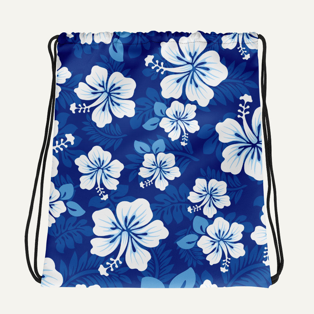 Hawaiian Aloha Drawstring Bag Blue Ministry of Sweat