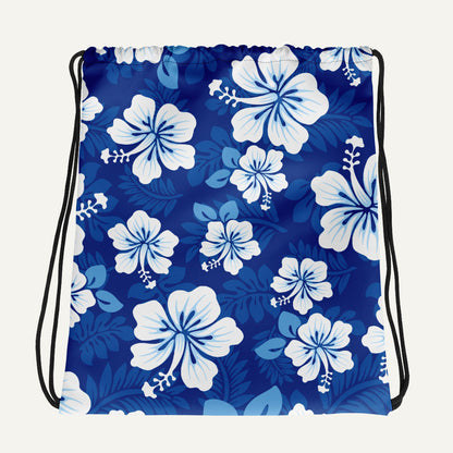 Hawaiian Aloha Drawstring Bag — Blue