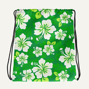 Hawaiian Aloha Drawstring Bag — Green
