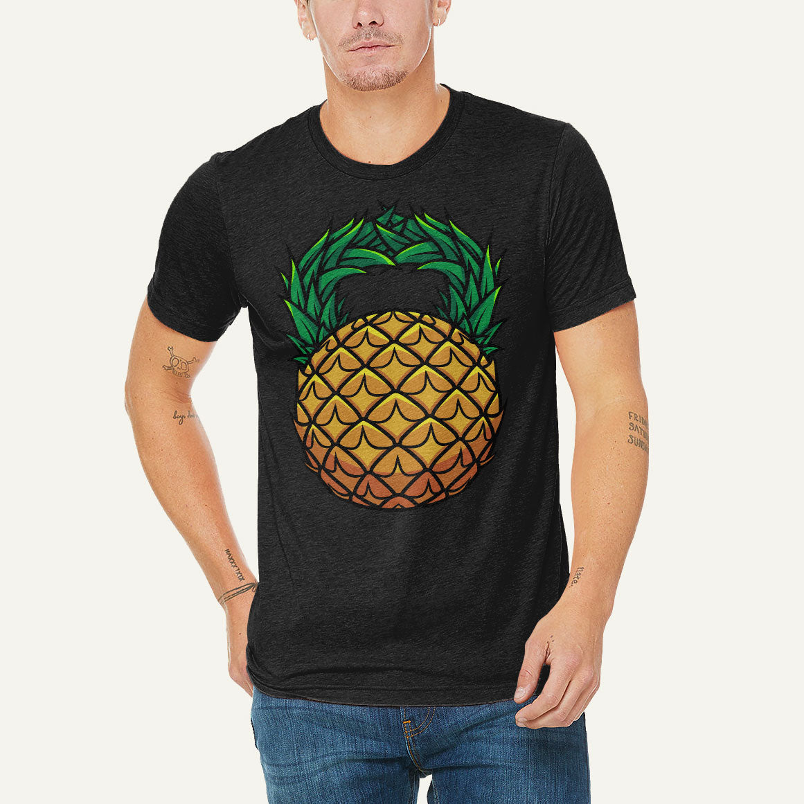 Pineapple Kettlebell Design Men's Triblend T-Shirt