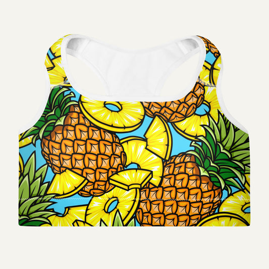 Pineapples Padded Sports Bra