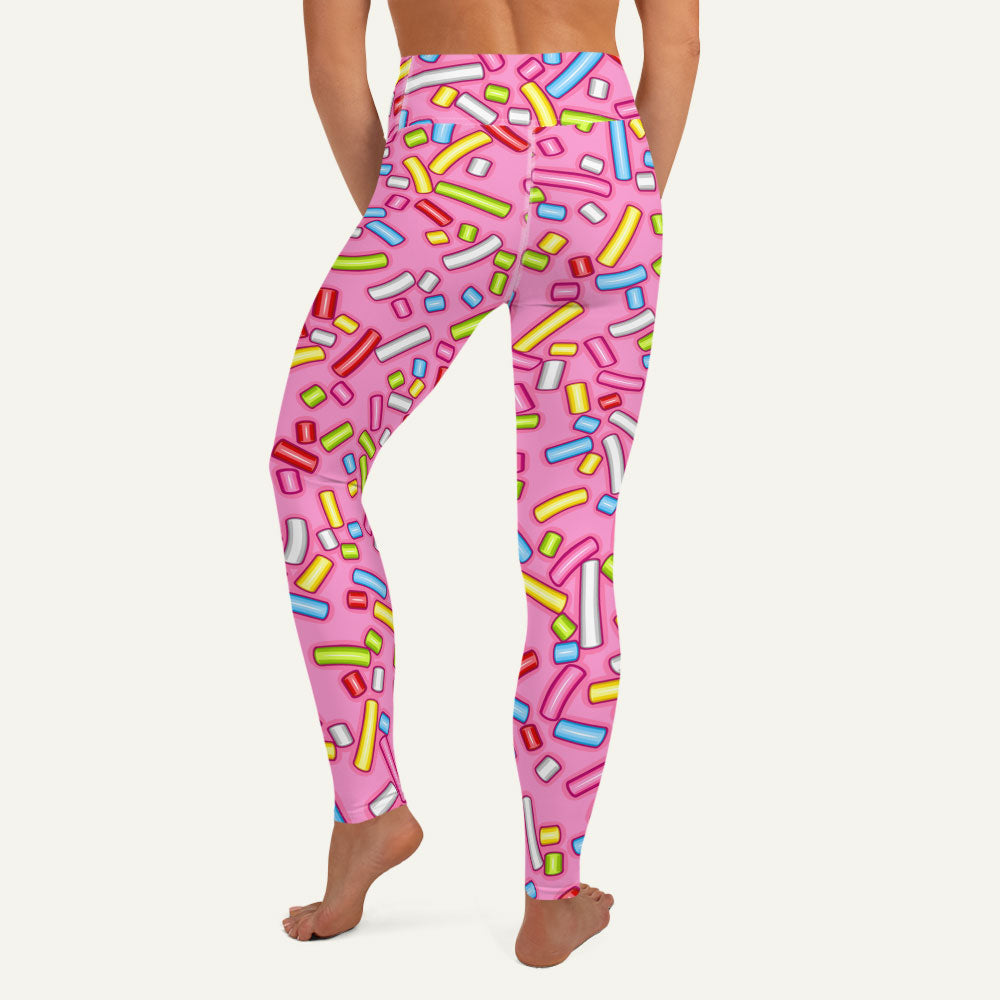 Pink Donut Sprinkles High Waisted Leggings