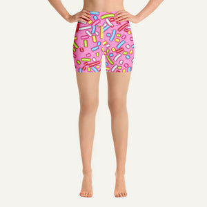 Pink Donut Sprinkles High-Waisted Shorts