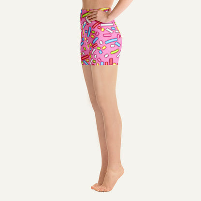 Pink Donut Sprinkles High-Waisted Shorts