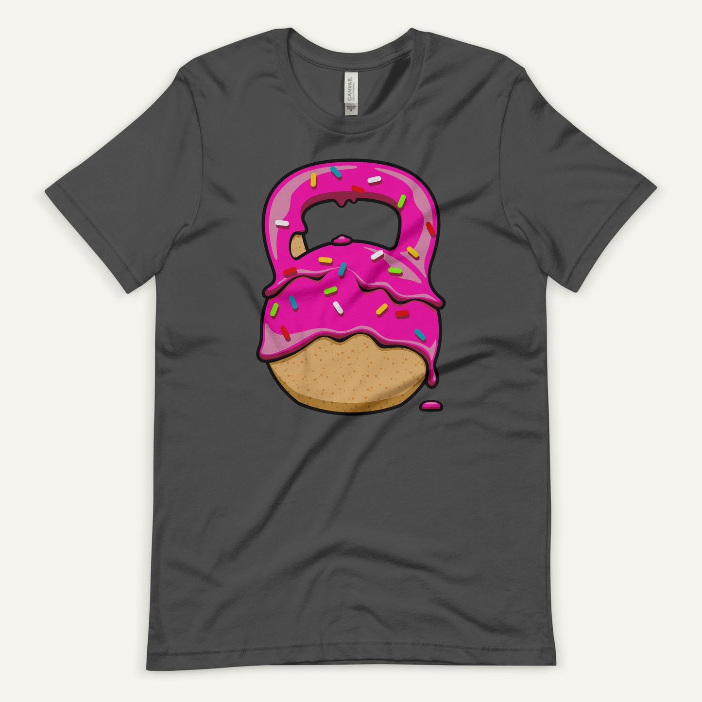 Pink-Glazed Donut With Sprinkles Kettlebell Design Men’s Standard T-Shirt