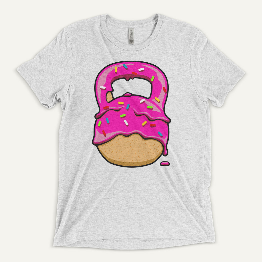 Pink-Glazed Donut With Sprinkles Kettlebell Design Men’s Triblend T-Shirt