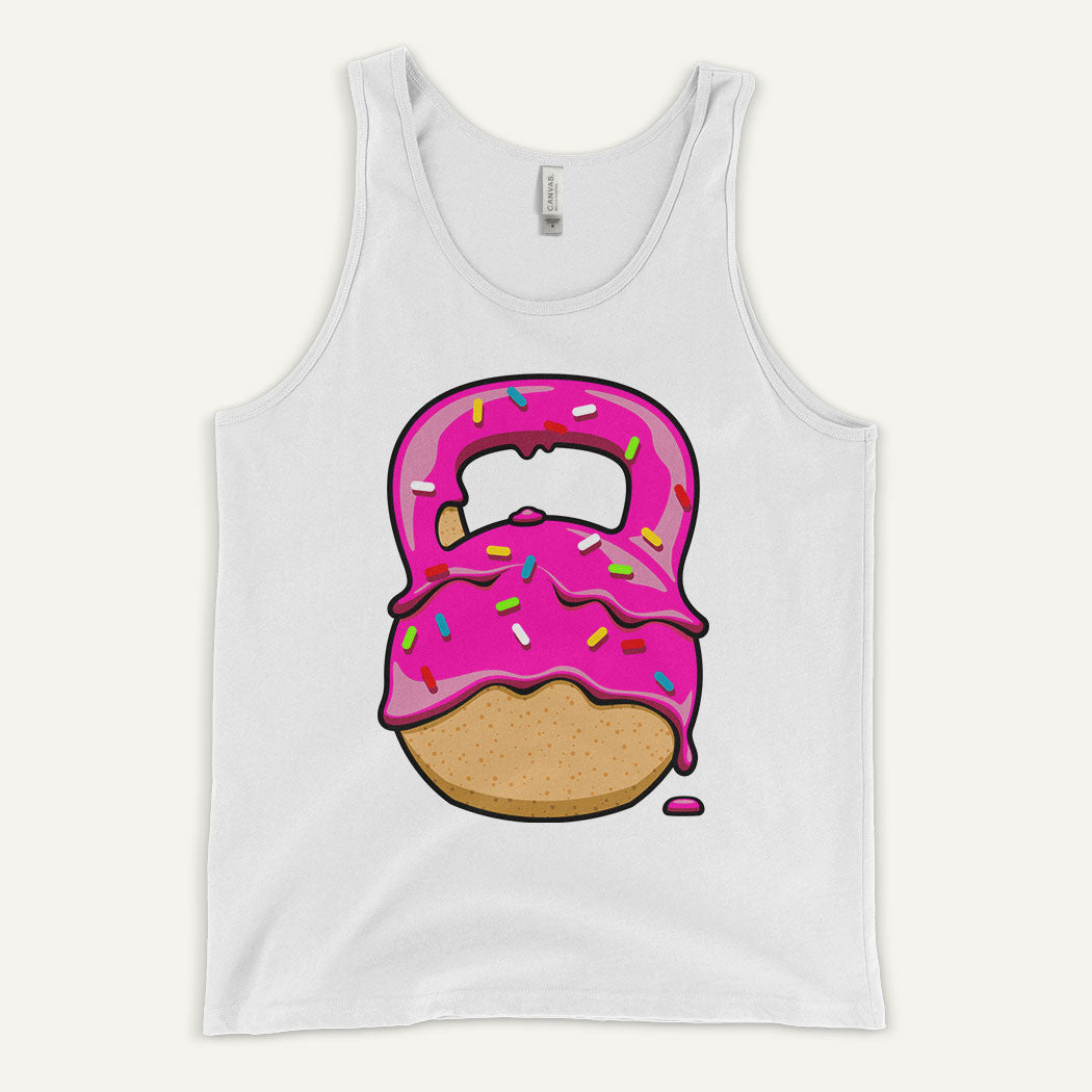 Pink-Glazed Donut With Sprinkles Kettlebell Design Men’s Tank Top